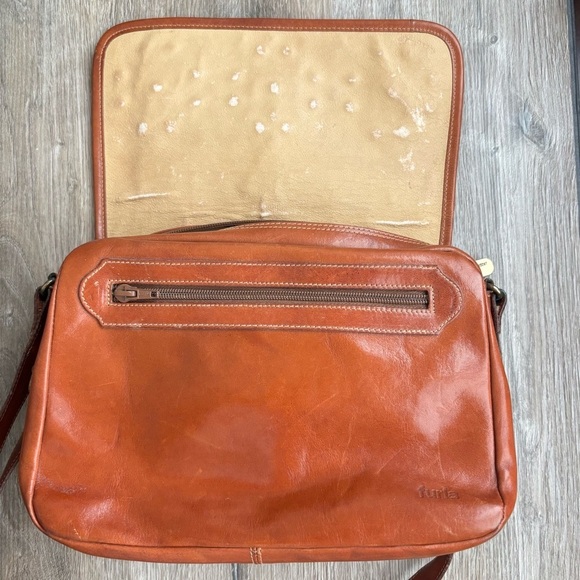 Furla Made In Italy Vintage Crossbody Handbag Purse Brown with Studded Flowers - Picture 10 of 16